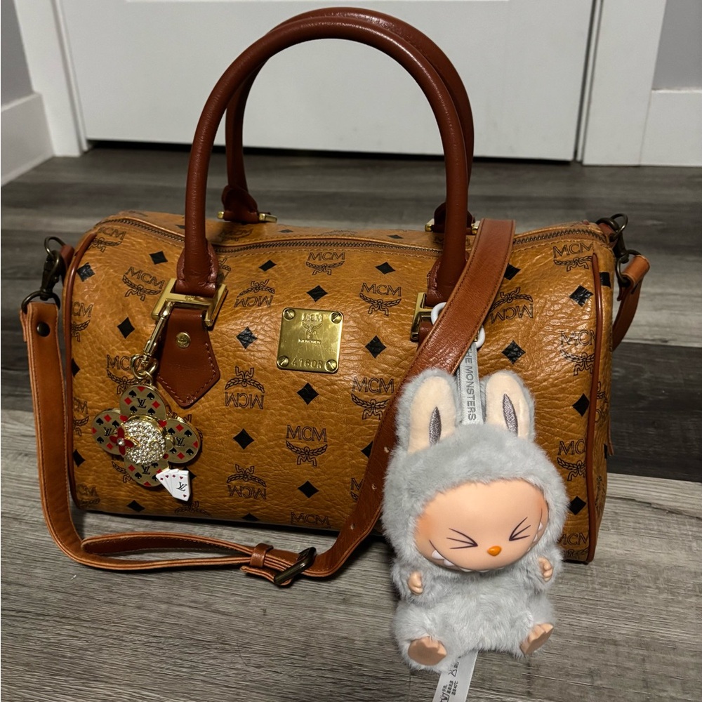 MCM Cognac Boston bag Visetos Satchel - Picture 11 of 14